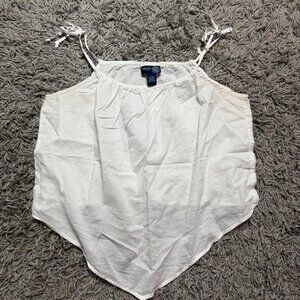 2000s White Cotton Venzia Jeans Tank Top Size 14/16